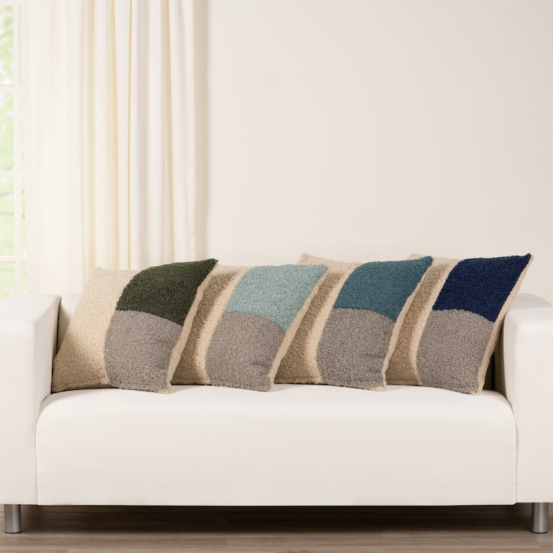 Tiffany Trio Patch Boucle Textured Throw Pillow