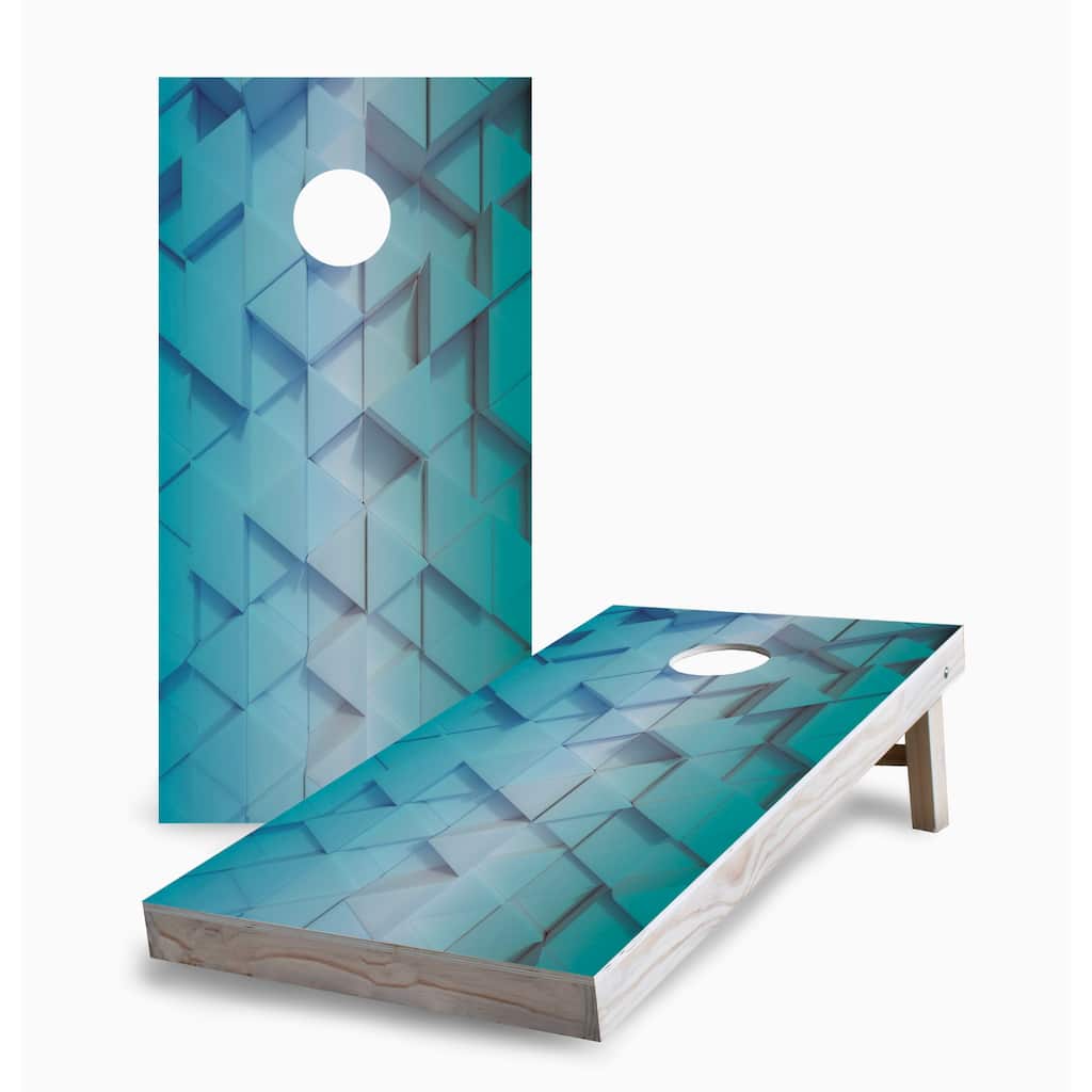 3D Triangles Corn Hole Board Set with Carry Case
