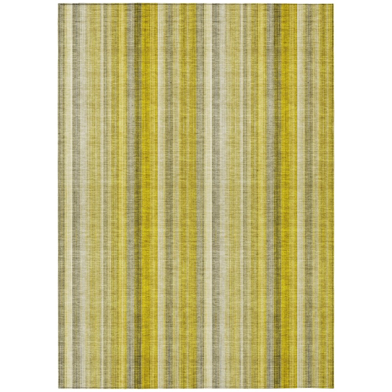 Machine Washable Indoor/ Outdoor Striped Chantille Rug