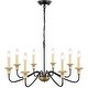 preview thumbnail 1 of 45, 8-Light Rustic Candlestick Island Chandelier Linear Chandelier Lighting for Kitchen Island Black and Gold