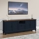 preview thumbnail 15 of 46, Rustic 72-Inch TV Stand with Adjustable Shelves, Hidden Storage Blue