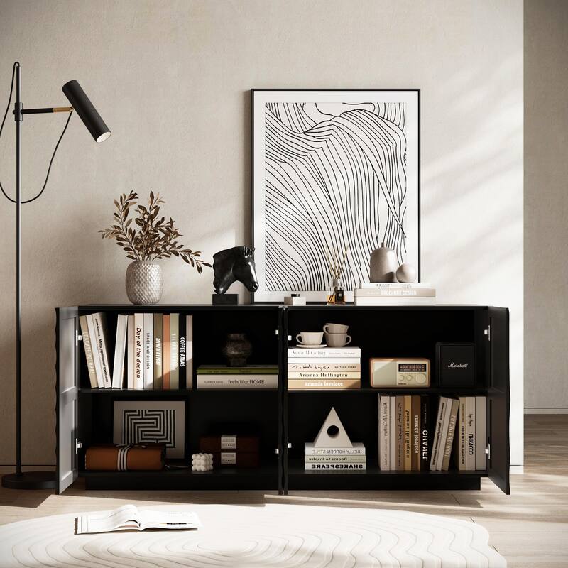 Modern 4-Door Buffet Cabinet with Storage