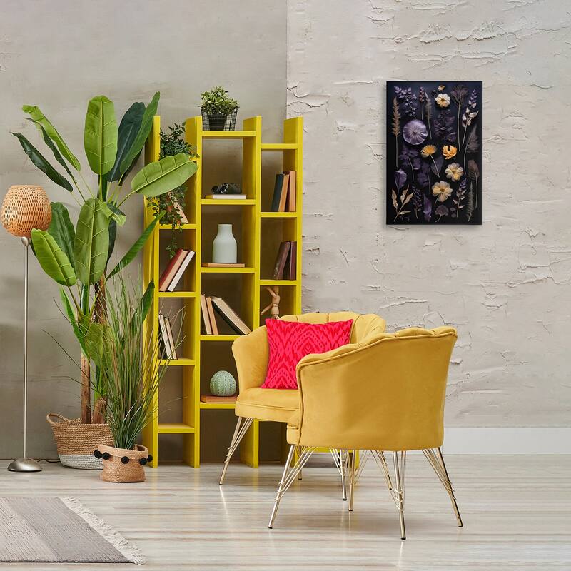 Stupell Flower Specimens on Black Canvas Wall Art Design By Heidi Kuntz