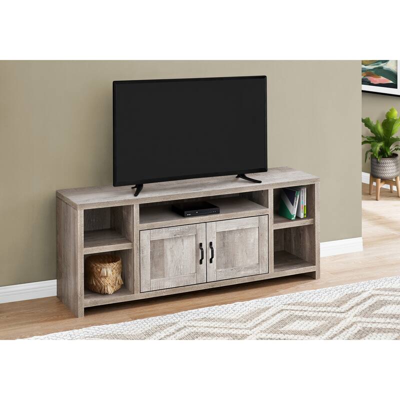 59-Inch TV Stand with Storage Cabinets, Adjustable Shelves & Cable Management for Media Center