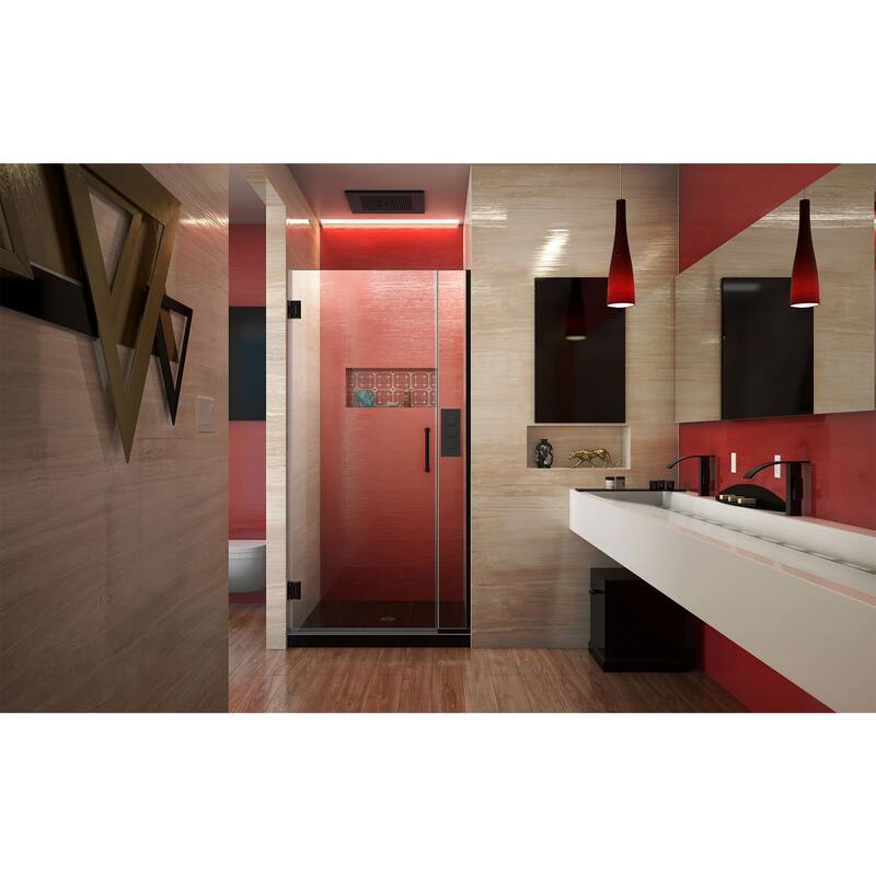 DreamLine Unidoor Plus 29-30 in. W x 72 in. H Frameless Hinged Shower Door, Clear Glass