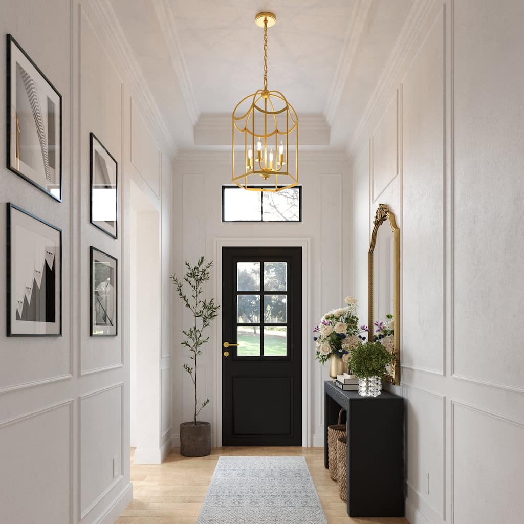 Acroma Dimmable Geometric Lantern Drum Chandeliers