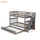 preview thumbnail 24 of 25, Twin-over-Twin Wood Bunk Bed with Trundle and Storage Stairway