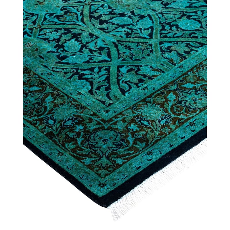 Overdyed, One-of-a-Kind Hand-Knotted Area Rug - Blue - 4' 2" x 6' 4"