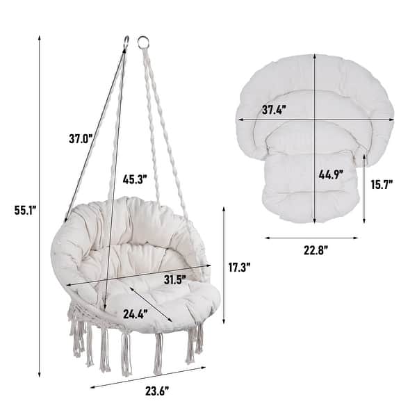 Swing Chair for Indoor and Outdoor with Cushion Max 330 Lbs N/A On
