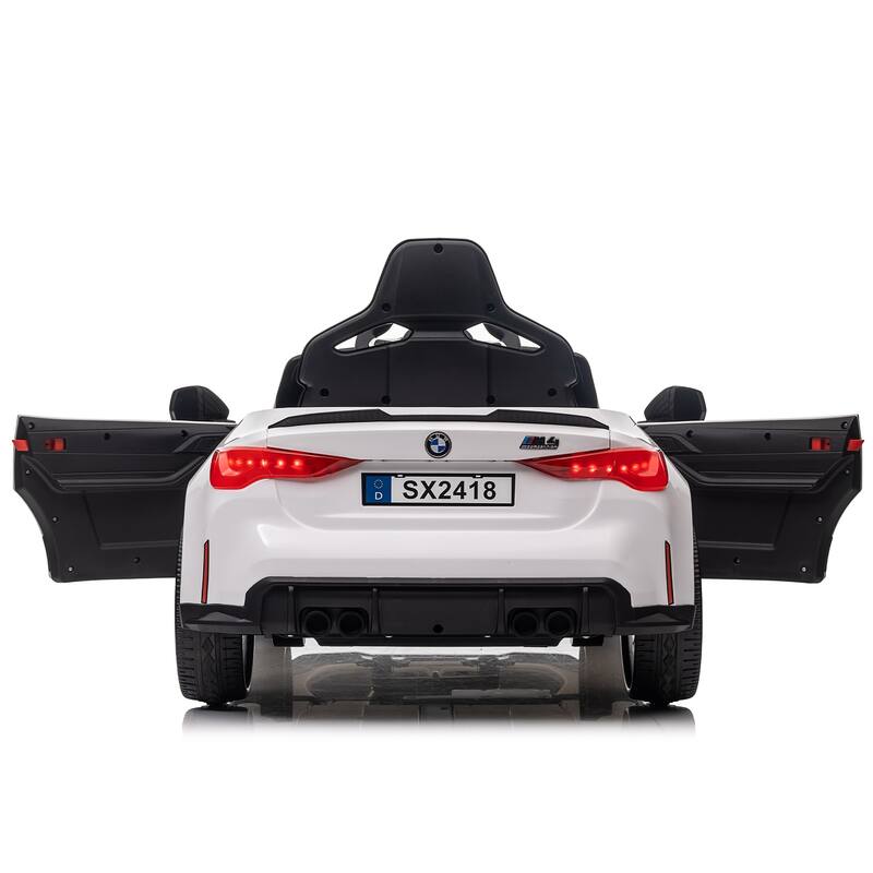 BMW M4 12v Kids ride on toy car 2.4G W/Parents Remote Control,Three speed adjustable,A handle with wheels and a pull