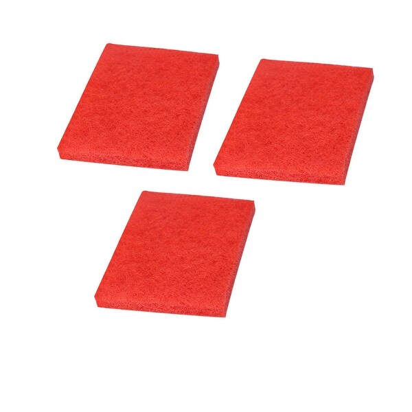 3pcs Scouring Pad Non-Scratch Scouring Sponge 6"x4" Scrub Pads Red - Red/3pcs - 15x10x2cm