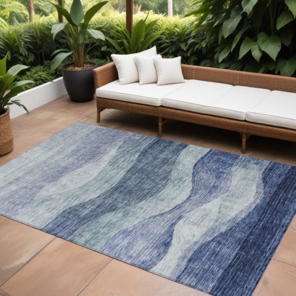 HomeRoots Abstract Transitional Rectangle Outdoor Rug