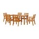 preview thumbnail 7 of 6, Outdoor Patio Dining Set for 6 People, Large Patio Table with Umbrella Hole, HDPS Wood Look Outdoor Table and Chairs