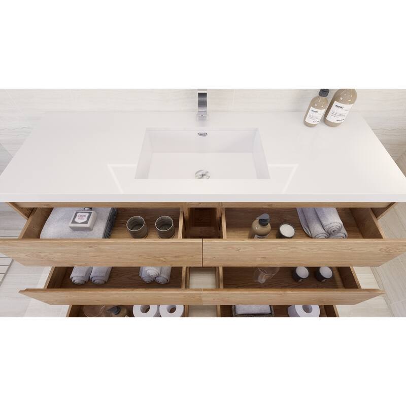 Aron 60'' Freestanding Vanity with Single Reinforced Acrylic Sink