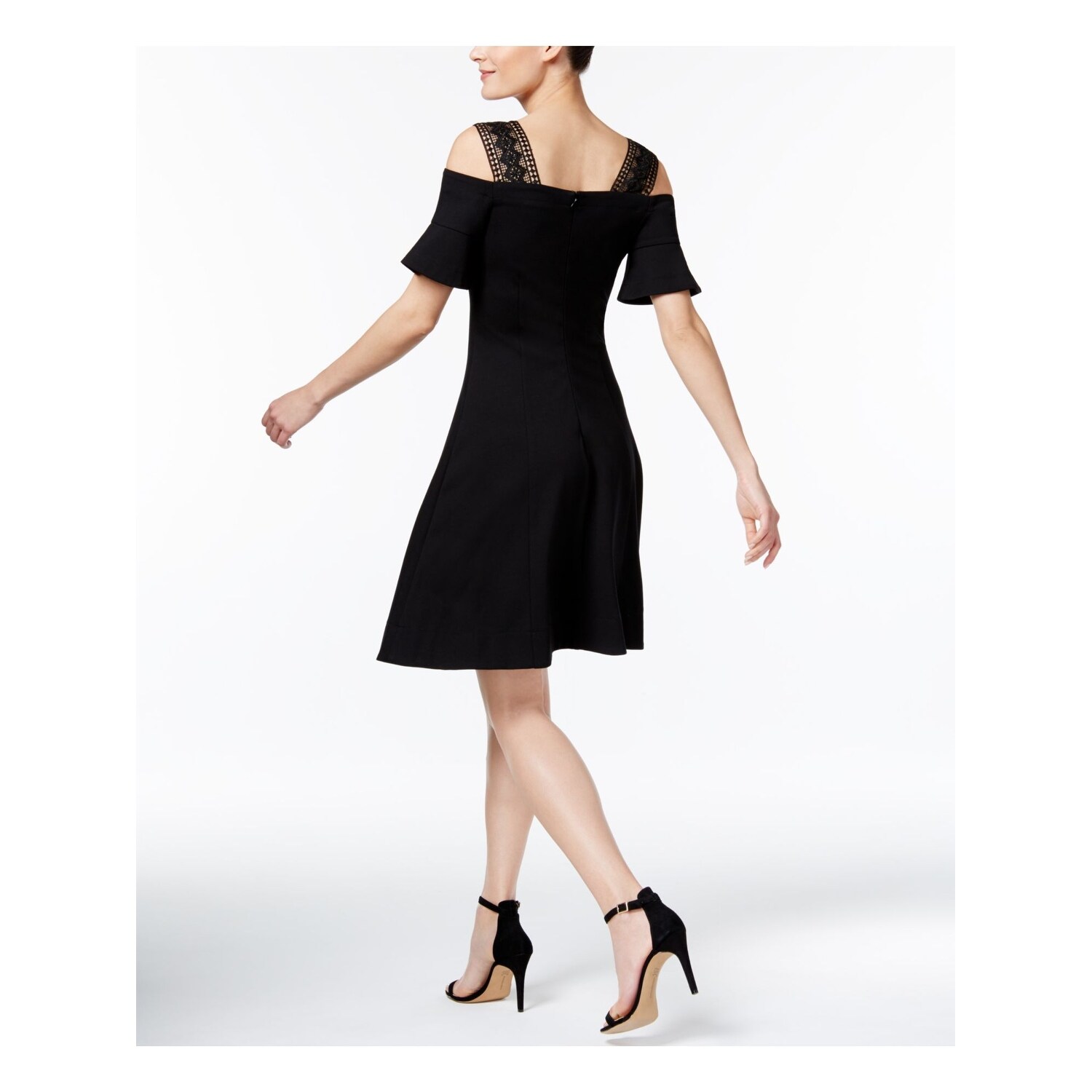 fit and flare cocktail dress with sleeves