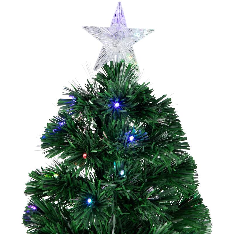 6' LED Color Changing Fiber Optic Christmas Tree with Star Tree Topper - 6 Foot