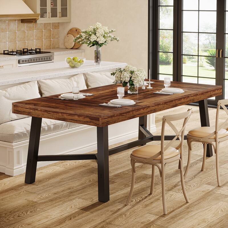 Large Rectangle Kitchen Table with Reinforced Legs