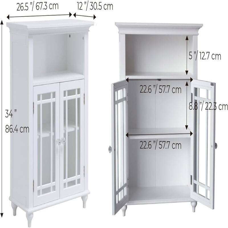 Floor Cabinet with 1 Adjustable Shelf 3 - 12"D x 26.5"W x 34"H