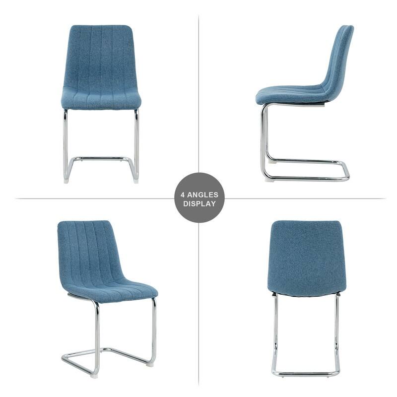 Modern/Simple Dining Chairs with Sliver Metal Base Set of 4