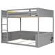 preview thumbnail 5 of 11, Queen size Wooden Bunk Bed with Built-in Shelves and LED Light, USB Charging Station for Living Room