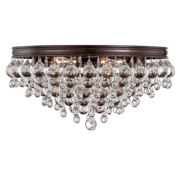 slide 2 of 5, Calypso 6 Light Crystal Teardrop Vibrant Bronze Ceiling Mount - 20'' W x 9'' H