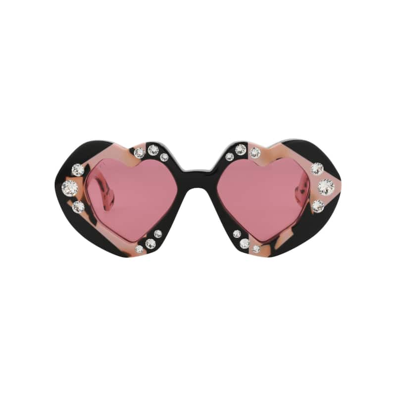 Gucci Cat Eye-Frame Recycled Acetate Sunglasses - Black Havana Red