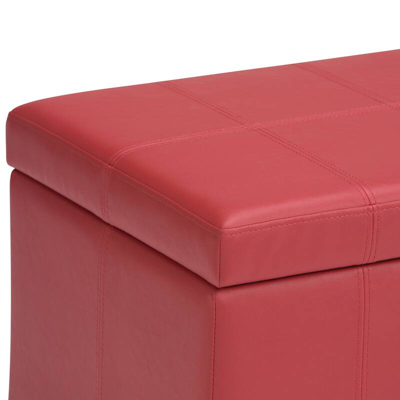 WYNDENHALL Megan 34 inch Wide Transitional Rectangle Storage Ottoman