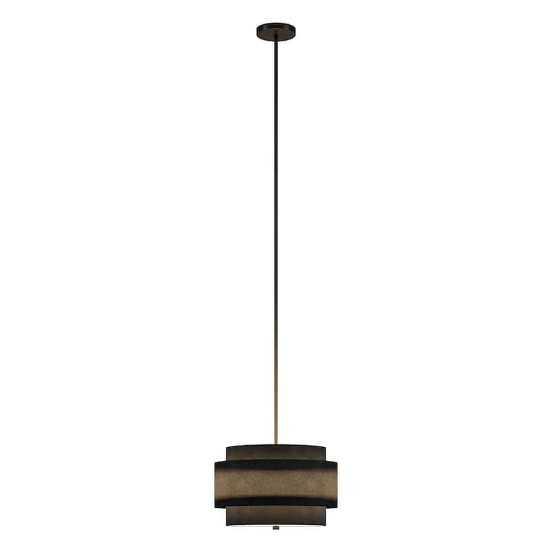 Solomon 16" Wide 2-Light Pendant with Tiered Fabric Shade - 16" Wide