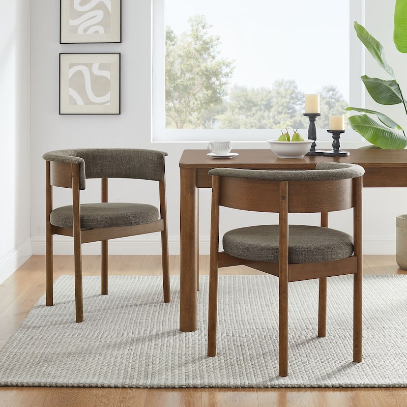 Clea Curved Upholstered Dining Chairs Set Of 2 - Taupe