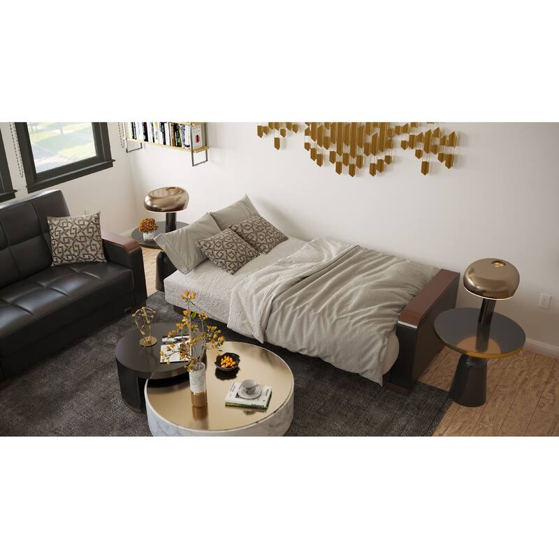 Collection Upholstered Convertible Loveseat With Storage