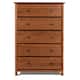 Grain Wood Furniture Shaker 5-drawer Solid Wood Chest