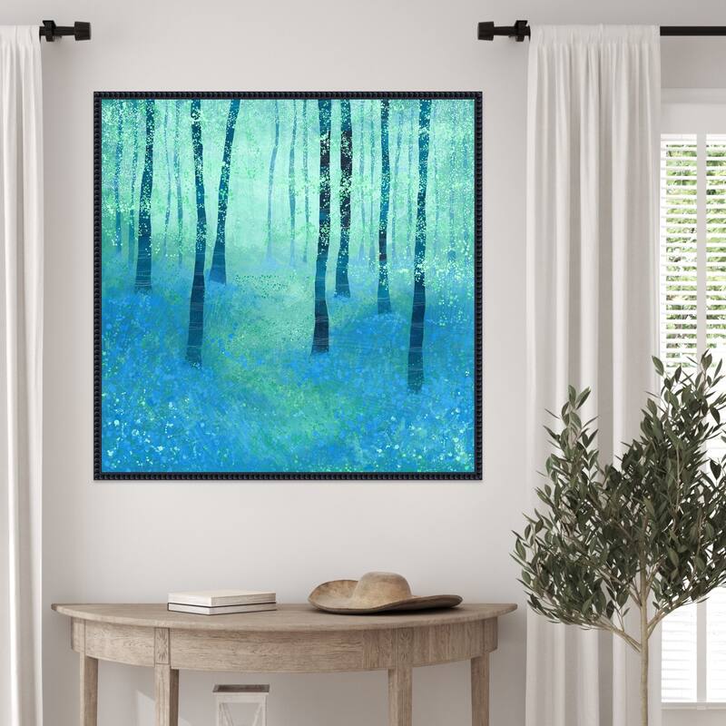 Bluebell Woodland by Nic Squirrell Framed Canvas Wall Art Print