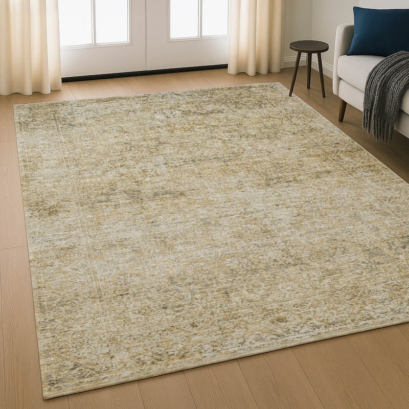 Premium Washable Super Soft Vintage Traditional Mayfield Rug - Copper - 10' x 14'