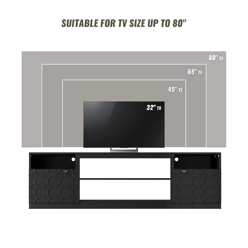 Clihome 70'' High Gloss TV Stand