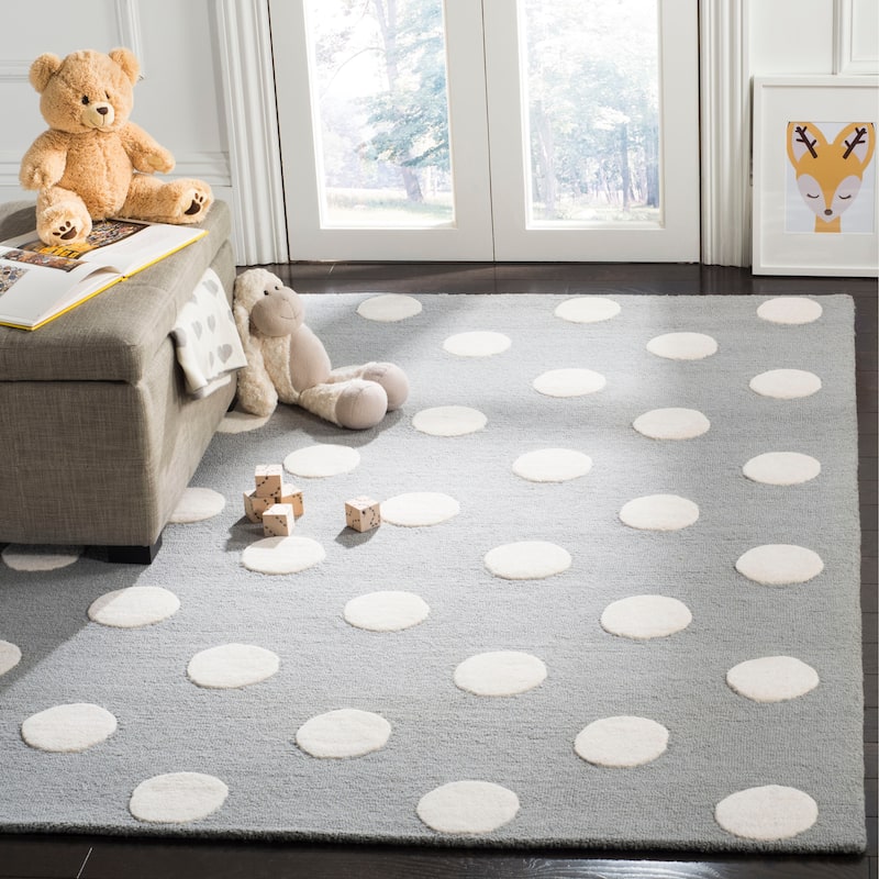 SAFAVIEH Handmade Kids Nayeli Wool Rug - 4' x 6' - Grey/Ivory