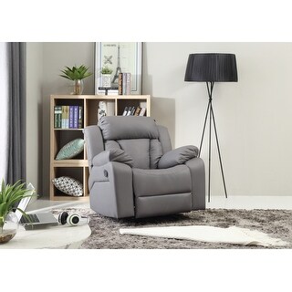 Grey Oversized Faux Leather Rocker Recliner - Bed Bath & Beyond - 40512279