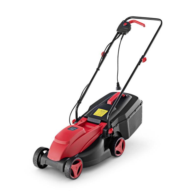 10-AMP Electric Lawn Mower with 13" Cutting Width, Adjustable Heights & 25L Grass Collection Box - 45" x 16" x 35" - Red/Black
