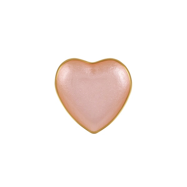 slide 2 of 2, Baroque Glass Pink Heart Cocktail Plate