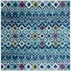 SAFAVIEH Amsterdam Bridget Moroccan Boho Rug - 5'1" x 5'1" Square - Navy/Turquoise