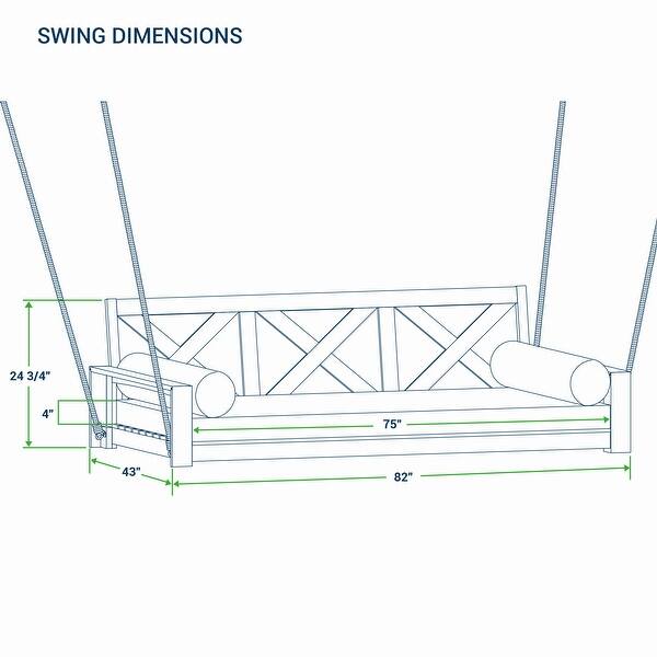 Cambridge Casual Logan Teak Wood Outdoor Swing Daybed with Cushion