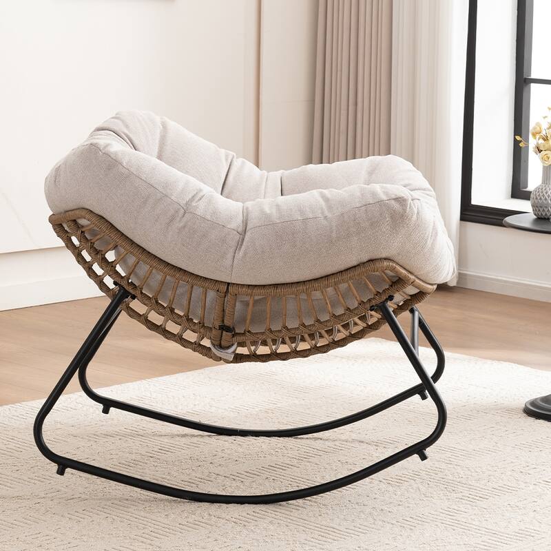 Chenille Soft Upholstered Modern Rocking Chair