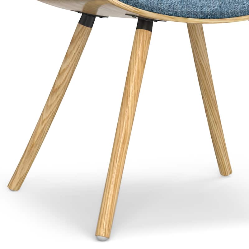 WYNDENHALL Malone Mid Century Modern Bentwood Dining Chair with Light Wood in Polyester linen - 22.8" D x 20.9" W x 30.9"H