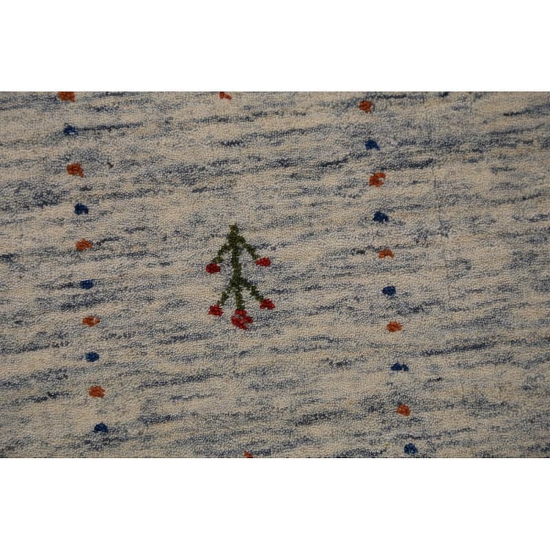 Gabbeh Oriental Area Rug Handmade Beige Wool Carpet - 9'0" x 11'7"