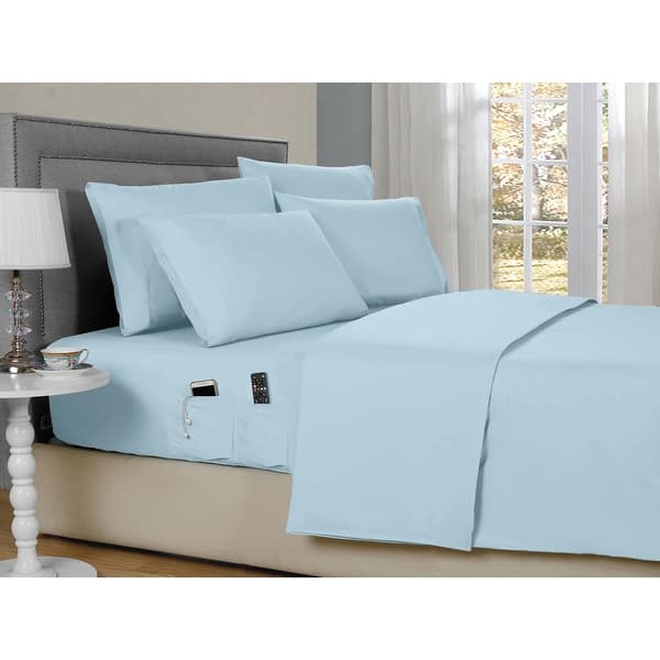 slide 2 of 7, Kathy Ireland 6-Piece Smart Sheet Sets w/ Side Pocket Full - Aqua