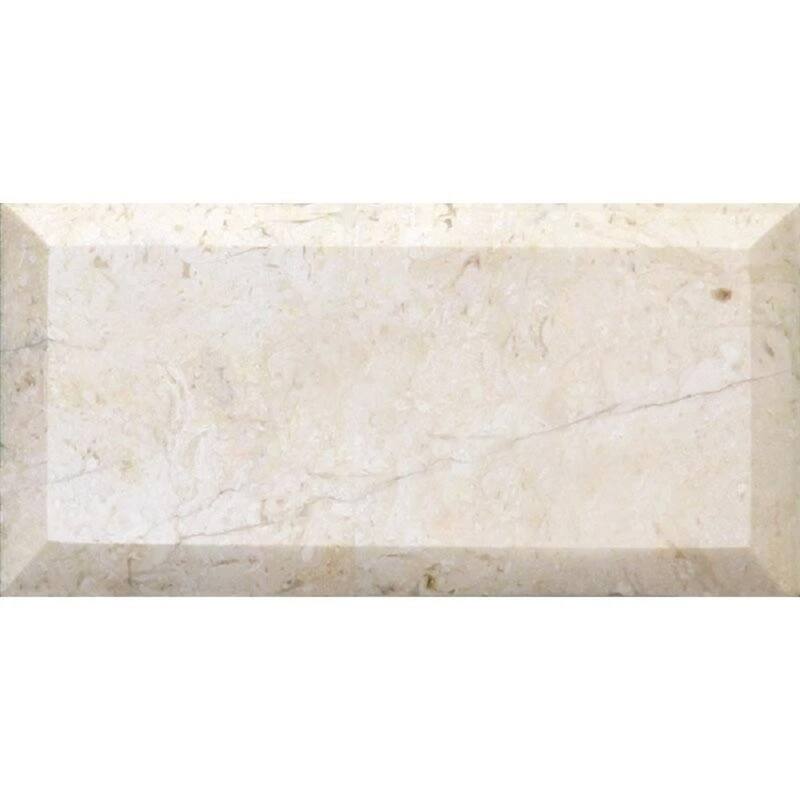 Apollo tile 3 x 6 Grandis Polished Beveled Beige Crema Marfil Marble Tile (5 sq ft/case) - 40 Pack