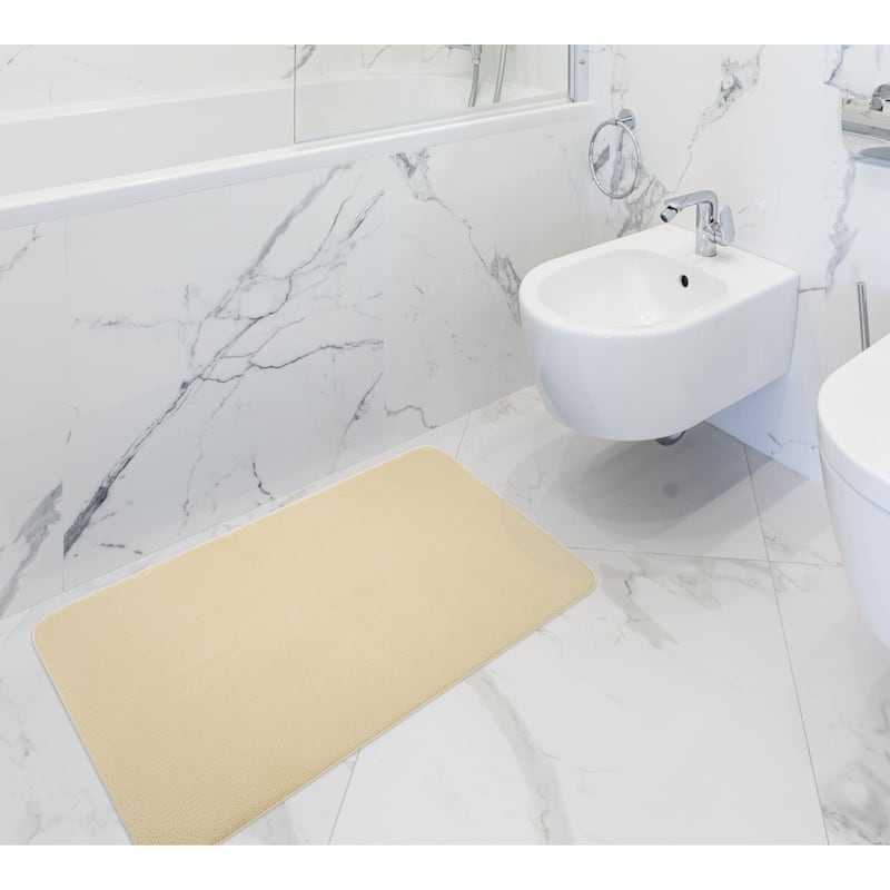 American Soft Linen Fluffy Foamed Bath Rug for Bathroom, 100% Polyester Fluffy Surface and Slip Resistant Bottom