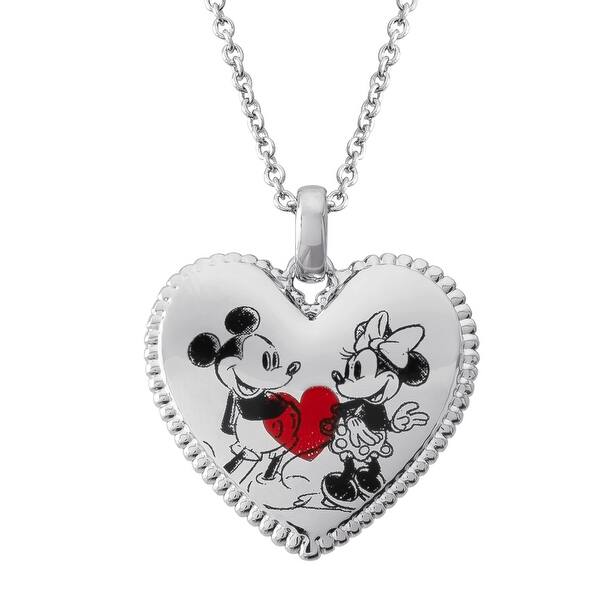 FREE GIFT BAG Silver Plated Mickey Minnie Mouse Disney Necklace Chain Xmas Cute