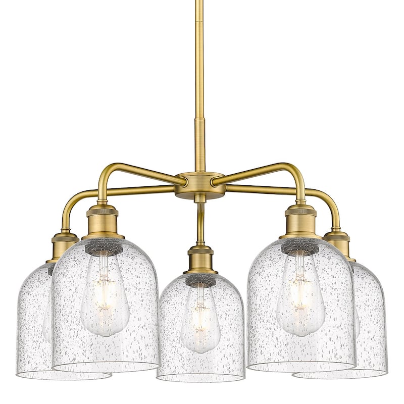 Innovations Lighting 516-5CR 15 24 Bella Chandelier Bella 5 Light 24" - Brushed Brass / Seedy