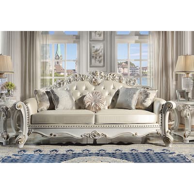 Casada Champagne and Antique Pearl Sofa with 5-Pillow