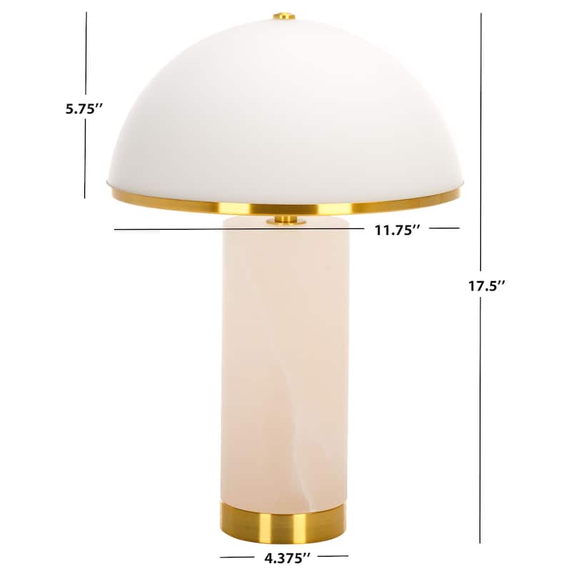 SAFAVIEH Couture Alwilda 19" Alabaster Table Lamp - 12" W x 12" D x 19" H - 12Wx12Dx19H